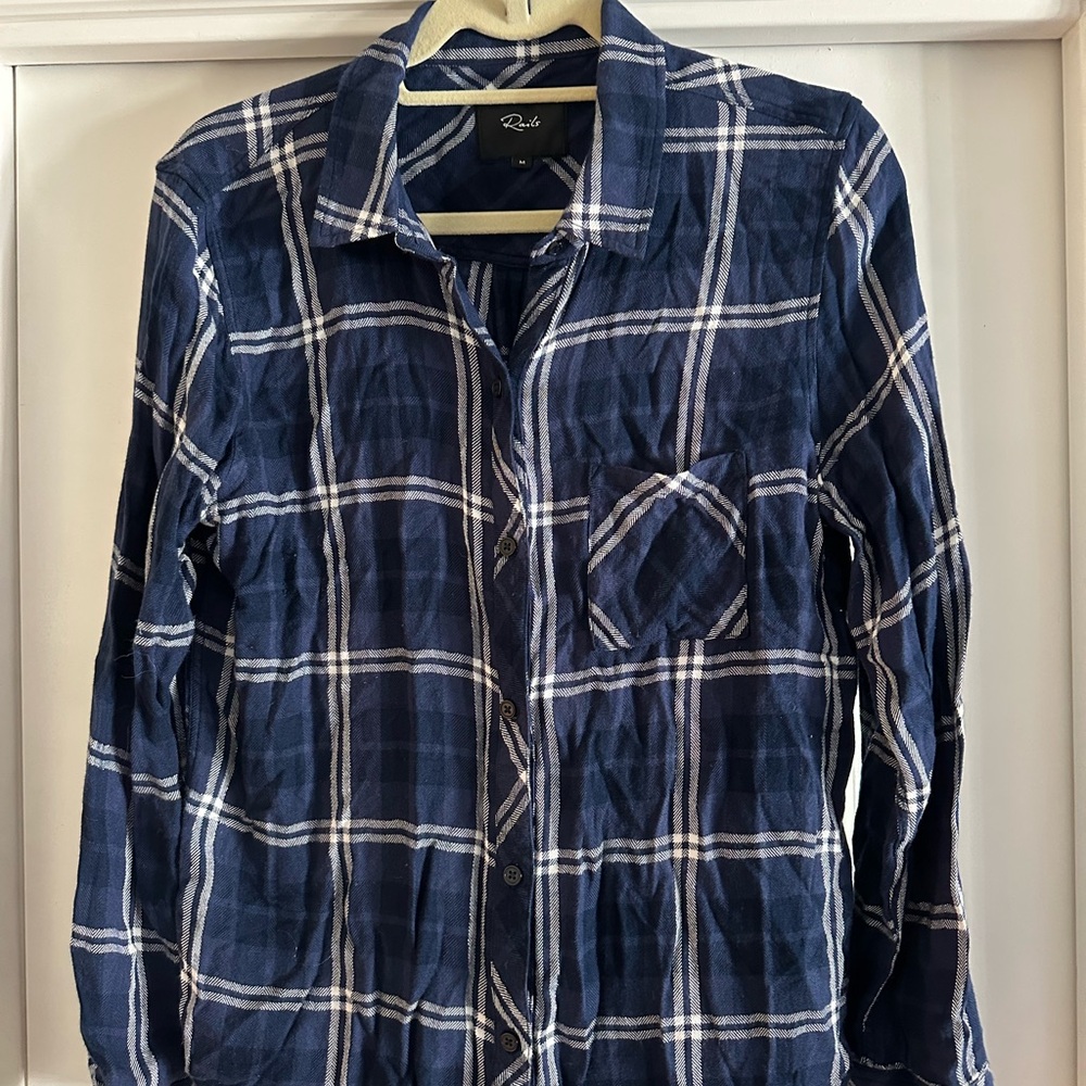 Rails Navy Checkered Flannel Shirt